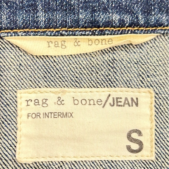 Rag & Bone medium indigo 100% cotton denim jean vest metal buttons size small - Picture 9 of 11